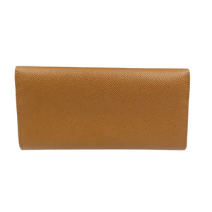 未使用 ブルガリ クラシコ レザー ゴールド金具 ブラウン 二つ折り 長財布 1291【中古】BVLGARI