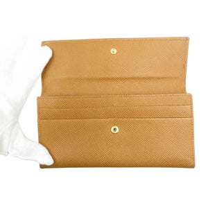 未使用 ブルガリ クラシコ レザー ゴールド金具 ブラウン 二つ折り 長財布 1291【中古】BVLGARI