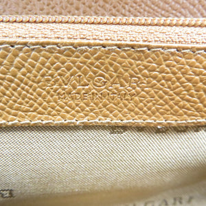 未使用 ブルガリ クラシコ レザー ゴールド金具 ブラウン 二つ折り 長財布 1291【中古】BVLGARI