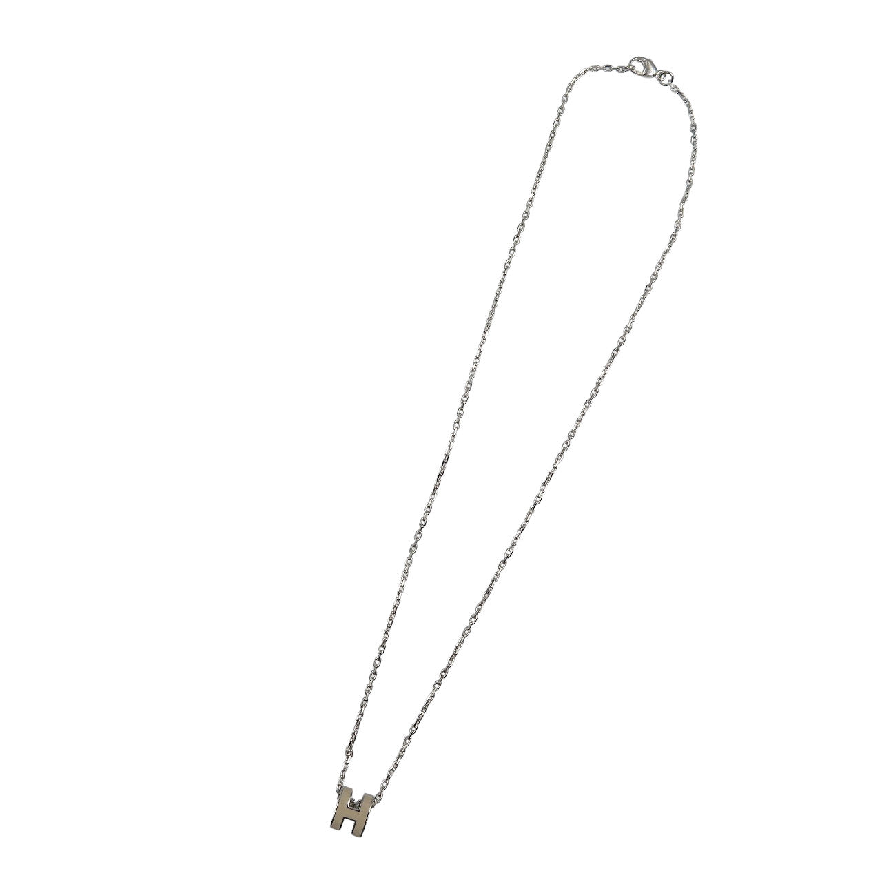 未使用 エルメス ポップアッシュ ポップH メタル マロングラッセ シルバー グレー ネックレス 1294【中古】HERMES