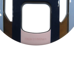 新品同様 エルメス Ｈエキップ バッファローホーン ラッカー エキューム ネイビー ピンク ピアス 1296【中古】HERMES