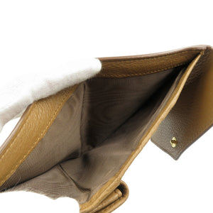 未使用 ミュウミュウ 5MH040 コンパクトウォレット レザー ゴールド金具 キャメル ブラウン 三つ折り財布 1298【中古】MIU MIU