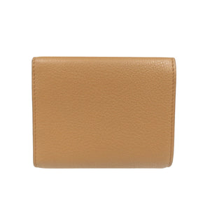 未使用 ミュウミュウ 5MH040 コンパクトウォレット レザー ゴールド金具 キャメル ブラウン 三つ折り財布 1298【中古】MIU MIU