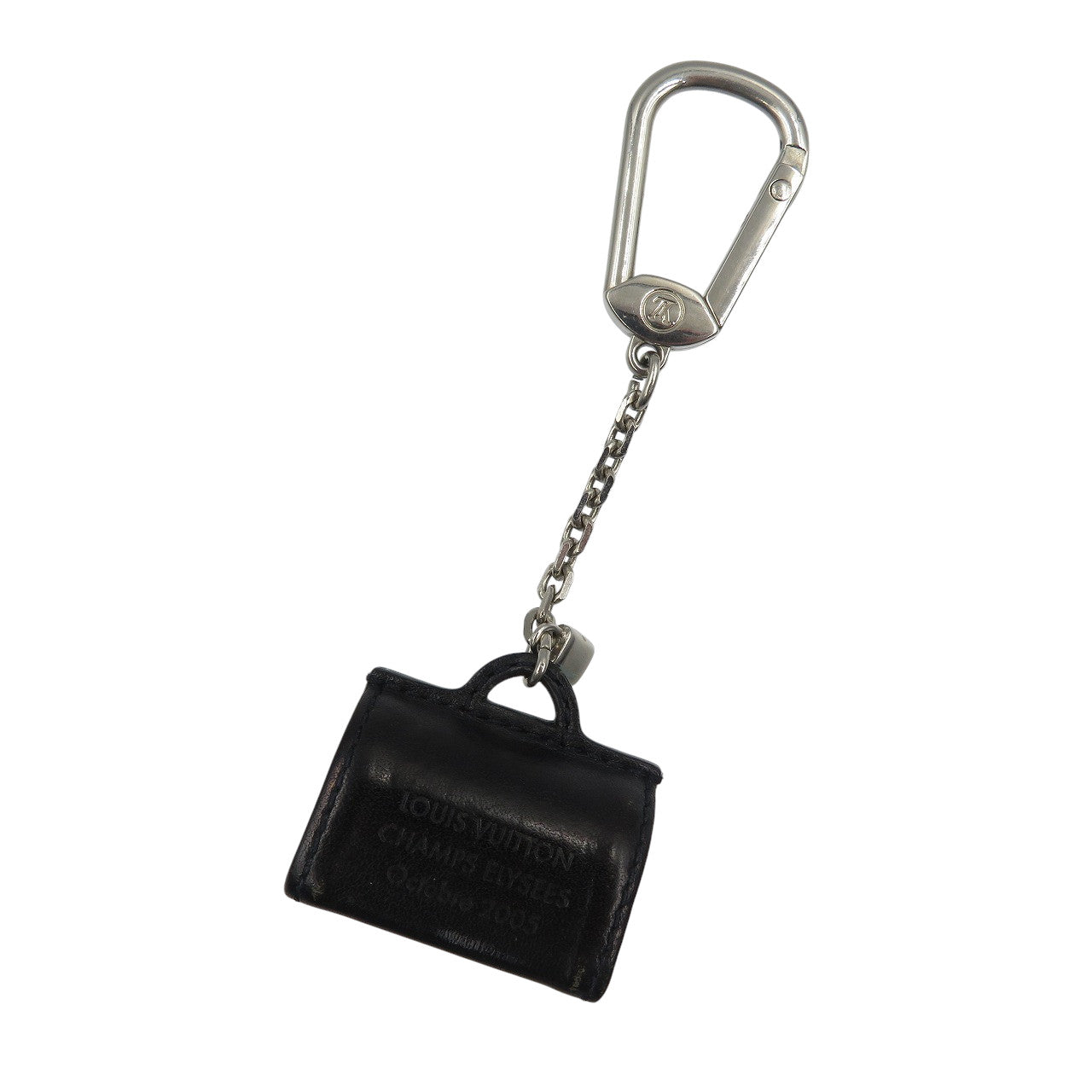 美品 ルイヴィトン ポルトクレ・スピーディ M99207 レザー メタル ノワール 黒 シルバー バッグチャーム キーホルダー 1305【中古】LOUIS VUITTON