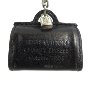 美品 ルイヴィトン ポルトクレ・スピーディ M99207 レザー メタル ノワール 黒 シルバー バッグチャーム キーホルダー 1305【中古】LOUIS VUITTON