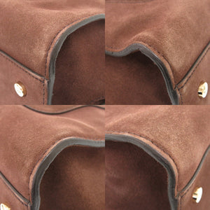 美品 トッズ ダブルT スウェード レザー ブラウン 2WAY ハンドバッグ ショルダーバッグ 茶 1307【中古】TOD’S