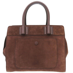美品 トッズ ダブルT スウェード レザー ブラウン 2WAY ハンドバッグ ショルダーバッグ 茶 1307【中古】TOD’S