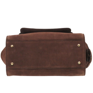 美品 トッズ ダブルT スウェード レザー ブラウン 2WAY ハンドバッグ ショルダーバッグ 茶 1307【中古】TOD’S