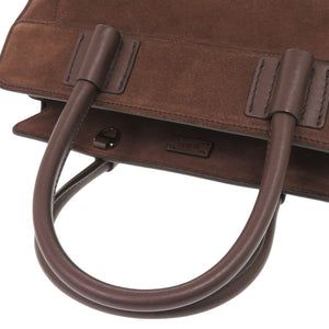 美品 トッズ ダブルT スウェード レザー ブラウン 2WAY ハンドバッグ ショルダーバッグ 茶 1307【中古】TOD’S