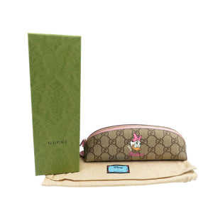 未使用 グッチ 662129 ディズニーコラボ デイジーダック GGスプリーム レザー ベージュ ピンク 筆箱 ペンケース 1310【中古】GUCCI