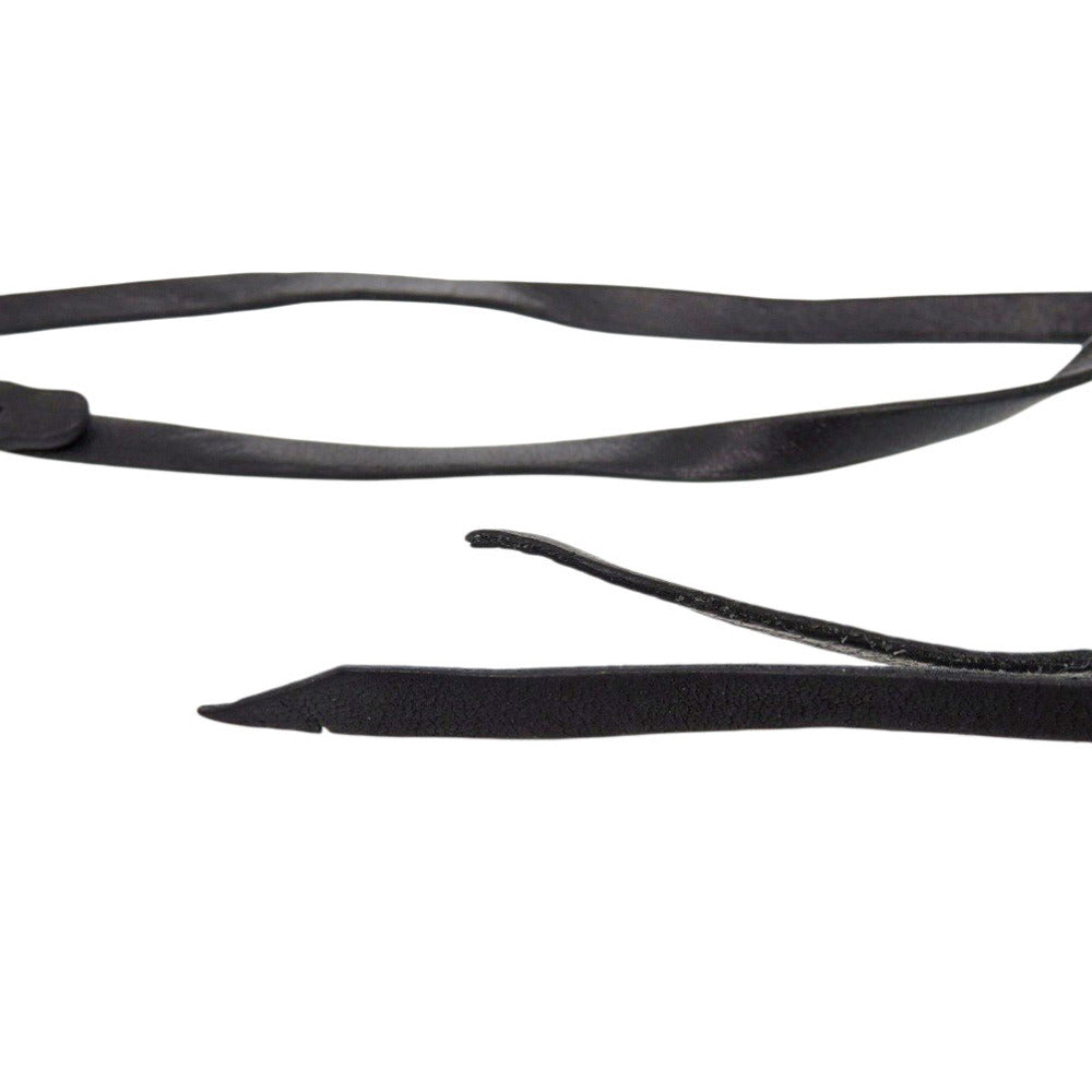 美品 エルメス ヴィンテージ チェーン シルバー925 レザー ブレスレット ブラック 黒 1312【中古】HERMES