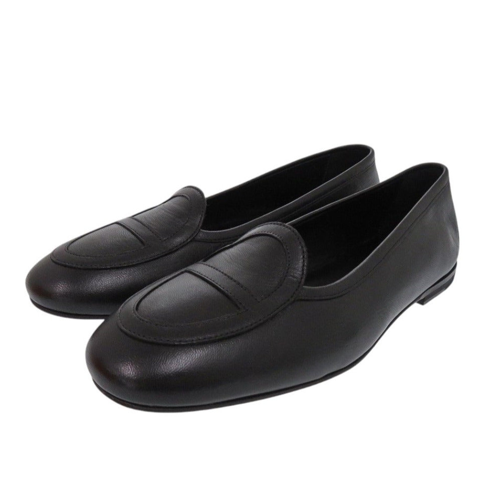 未使用 エルメス モカシン ジュリア H242060Z レザー ブラック ローファー 黒 1315【中古】HERMES