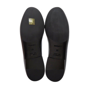 未使用 エルメス モカシン ジュリア H242060Z レザー ブラック ローファー 黒 1315【中古】HERMES