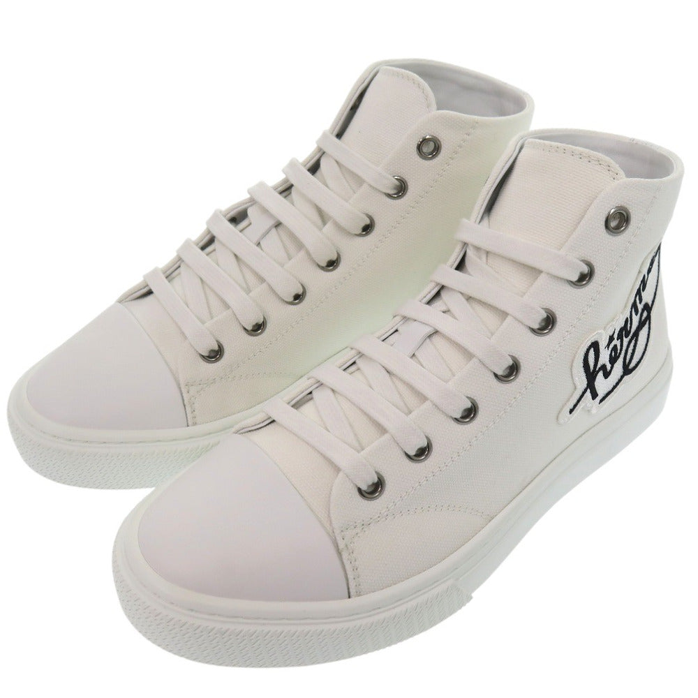 未使用品 エルメス イリコ ハイカット スニーカー 241178Z Illico 刺繍 パッチ コットンキャンバス ホワイト 1316【中古】HERMES