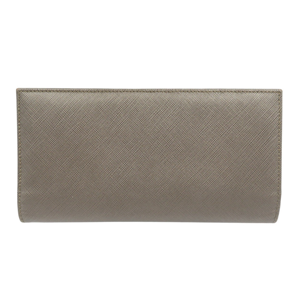 新品同様 サルヴァトーレフェラガモ ガンチーニ 22-7698 レザー シルバー金具 グレー 二つ折り 長財布 1326【中古】Salvatore Ferragamo