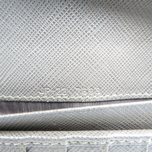 新品同様 サルヴァトーレフェラガモ ガンチーニ 22-7698 レザー シルバー金具 グレー 二つ折り 長財布 1326【中古】Salvatore Ferragamo