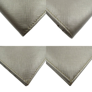 新品同様 サルヴァトーレフェラガモ ガンチーニ 22-7698 レザー シルバー金具 グレー 二つ折り 長財布 1326【中古】Salvatore Ferragamo