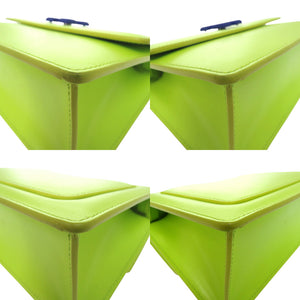 美品 オフホワイト ジットニー レザー イエローグリーン 2WAY ハンドバッグ ショルダーバッグ 黄緑 1336【中古】OFF-WHITE