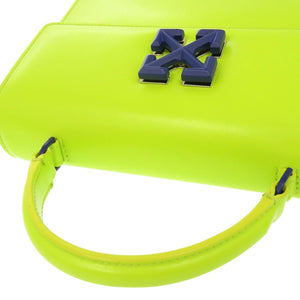 美品 オフホワイト ジットニー レザー イエローグリーン 2WAY ハンドバッグ ショルダーバッグ 黄緑 1336【中古】OFF-WHITE