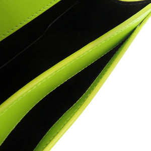 美品 オフホワイト ジットニー レザー イエローグリーン 2WAY ハンドバッグ ショルダーバッグ 黄緑 1336【中古】OFF-WHITE