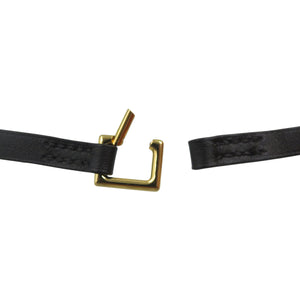 新品同様 エルメス レザー ブラック ゴールド O刻印 チョーカー 1340【中古】HERMES