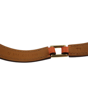未使用 エルメス リヴァル ドゥブルトゥール U刻印 ヴォースイフト オレンジ 2連 ブレスレット 1342【中古】HERMES