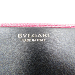 美品 ブルガリ 289053 ブルガリブルガリ クリップ レザー ゴールド ピンク 二つ折り 長財布 1372【中古】BVLGARI