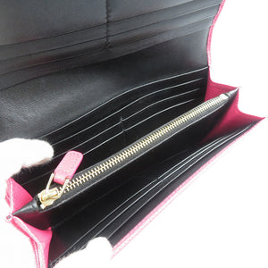 美品 ブルガリ 289053 ブルガリブルガリ クリップ レザー ゴールド ピンク 二つ折り 長財布 1372【中古】BVLGARI