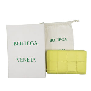 ボッテガヴェネタ カセット ジップアラウンドウォレット 750250 レザー ゴールド金具 イエロー 長財布 1376【中古】BOTTEGA VENETA
