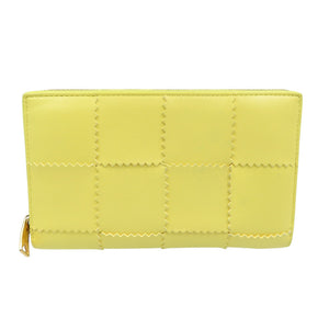 ボッテガヴェネタ カセット ジップアラウンドウォレット 750250 レザー ゴールド金具 イエロー 長財布 1376【中古】BOTTEGA VENETA