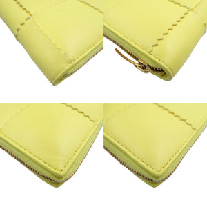 ボッテガヴェネタ カセット ジップアラウンドウォレット 750250 レザー ゴールド金具 イエロー 長財布 1376【中古】BOTTEGA VENETA