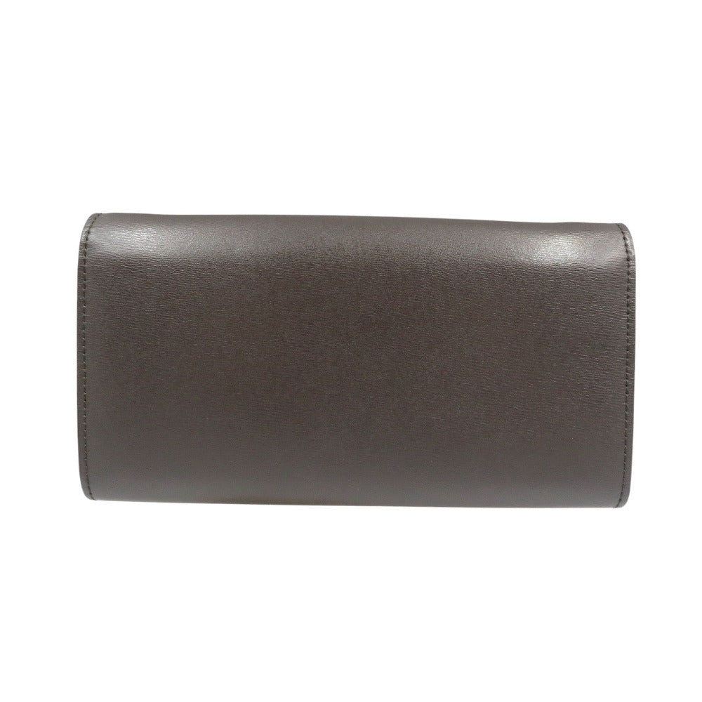 未使用 サルヴァトーレフェラガモ レザー ダークブラウン チェーンウォレット 長財布 1394【中古】Salvatore Ferragamo
