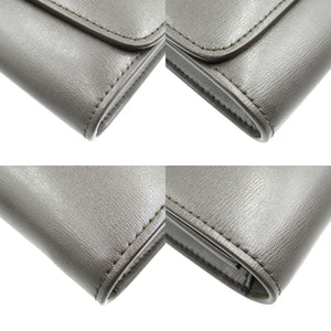 未使用 サルヴァトーレフェラガモ レザー ダークブラウン チェーンウォレット 長財布 1394【中古】Salvatore Ferragamo