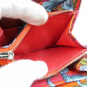 美品 エルメス アザップ コンパクト シルクイン X刻印 ヴォーエプソン シルバー金具 ローズアザレ コインケース 二つ折り財布 1395【中古】HERMES