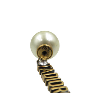 新品同様 クリスチャンディオール J'ADIOR パール ラインストーン ゴールド ホワイト ピアス 1404【中古】Christian Dior
