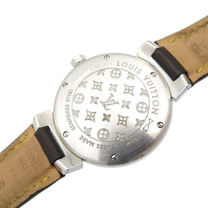 ルイヴィトン タンブール Q1311 クオーツ 腕時計 SS/レザー ブラウン LV 1419【中古】LOUIS VUITTON レディース