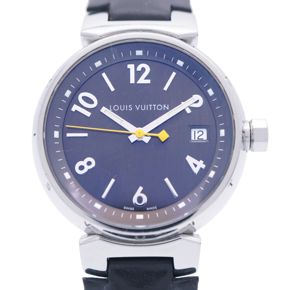 ルイヴィトン タンブール Q1311 クオーツ 腕時計 SS/レザー ブラウン LV 1419【中古】LOUIS VUITTON レディース