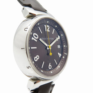 ルイヴィトン タンブール Q1311 クオーツ 腕時計 SS/レザー ブラウン LV 1419【中古】LOUIS VUITTON レディース