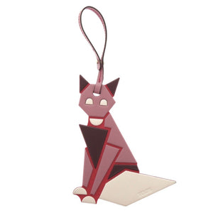 美品 トッズ バッグチャーム フォックス キーホルダー レザー ピンク きつね 1456【中古】TOD’S