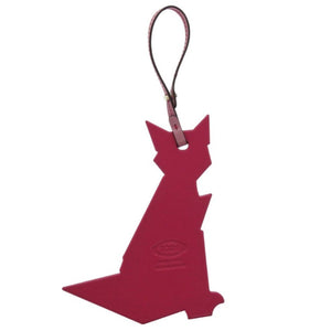 美品 トッズ バッグチャーム フォックス キーホルダー レザー ピンク きつね 1456【中古】TOD’S