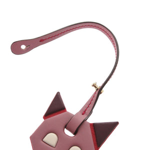 美品 トッズ バッグチャーム フォックス キーホルダー レザー ピンク きつね 1456【中古】TOD’S