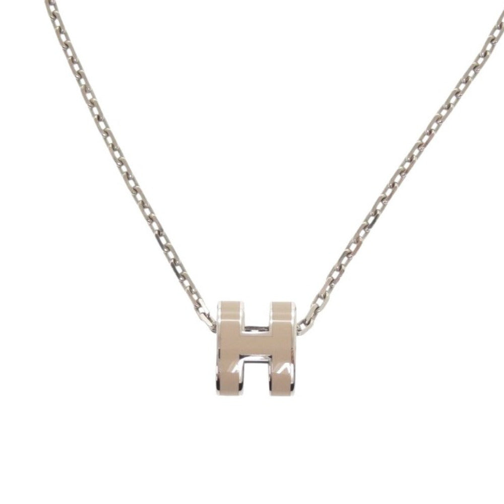 新品同様 エルメス ミニポップアッシュH ロゴ GP ベージュ ネックレス 1459【中古】HERMES