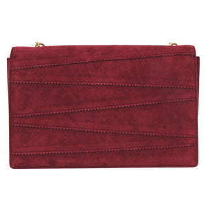 美品 サルヴァトーレフェラガモ ヴァラ リボン スエード ボルドー チェーンショルダーバッグ 1461【中古】Salvatore Ferragamo
