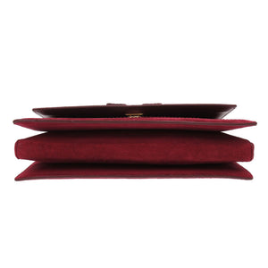 美品 サルヴァトーレフェラガモ ヴァラ リボン スエード ボルドー チェーンショルダーバッグ 1461【中古】Salvatore Ferragamo