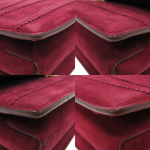 美品 サルヴァトーレフェラガモ ヴァラ リボン スエード ボルドー チェーンショルダーバッグ 1461【中古】Salvatore Ferragamo