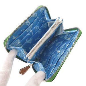 新品同様 エルメス アザップ シルクイン コンパクト ヴォーエプソン ヴェールユッカ セレスト B刻印(2023年製) コインケース 1475【中古】HERMES