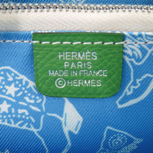 新品同様 エルメス アザップ シルクイン コンパクト ヴォーエプソン ヴェールユッカ セレスト B刻印(2023年製) コインケース 1475【中古】HERMES