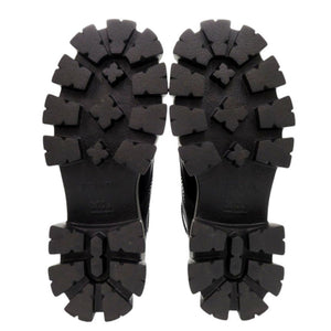 未使用 プラダ モノリス ポーチ付 ブラッシュドレザーx Re-Nylon 2UE007 26cm レザー ナイロン ブラック ブーツ 黒 1522【中古】PRADA