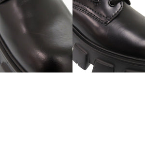 未使用 プラダ モノリス ポーチ付 ブラッシュドレザーx Re-Nylon 2UE007 26cm レザー ナイロン ブラック ブーツ 黒 1522【中古】PRADA