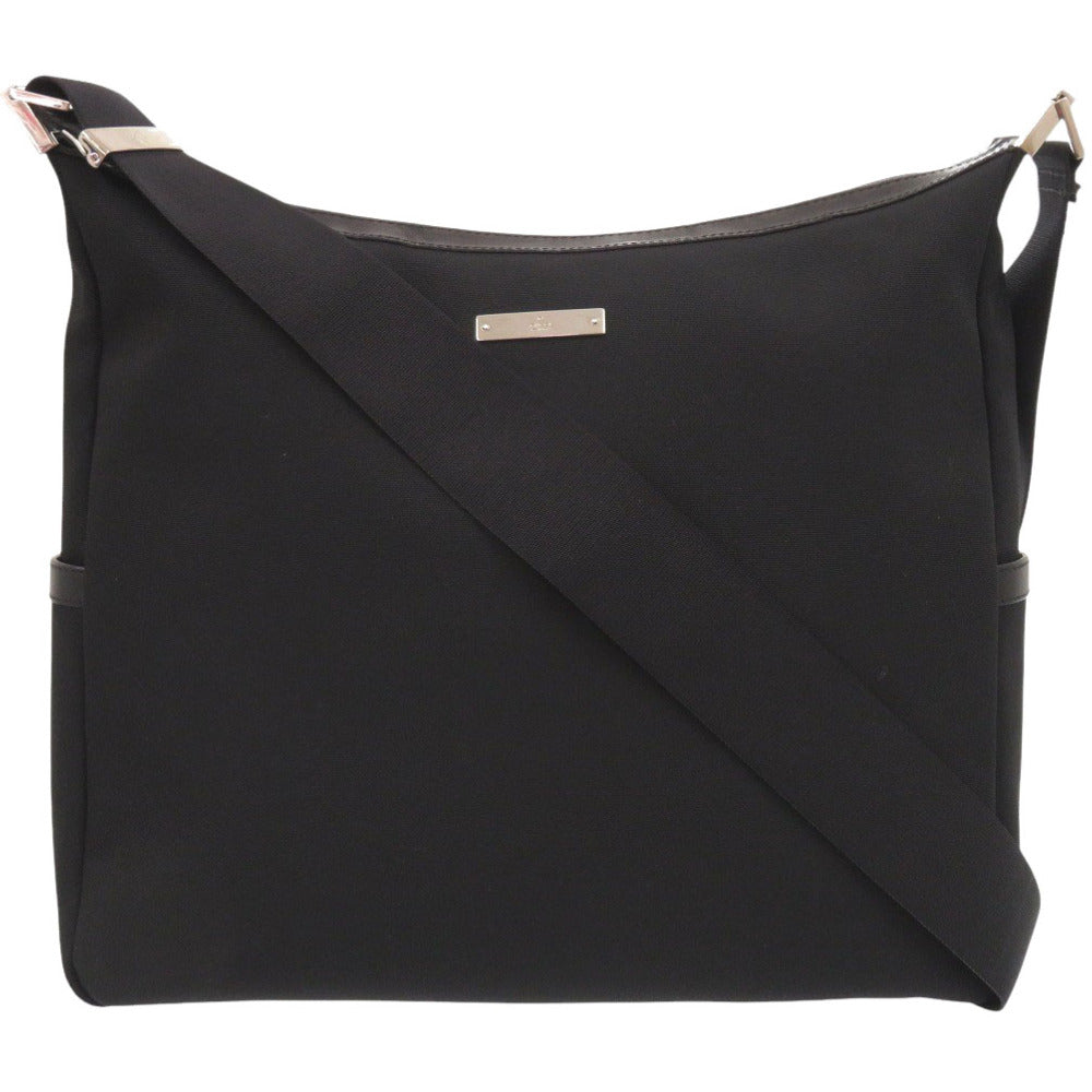 美品 グッチ ナイロン ブラック ショルダーバッグ 黒 1528【中古】GUCCI